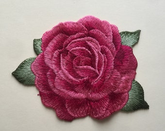 Rose Flowers Sew On Full Embroidered Patch Appliqués Badge