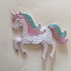 Pink Unicorn iron on Embroidery patch Appliqué