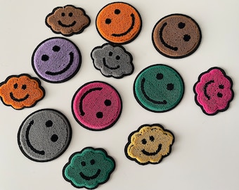 Happy Face Patch: Gestickte Applikation zum Aufbügeln