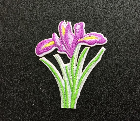 Coppia Toppe Fiore Di Cardo Viola Ricamate | Termoadesive E Da Cucire, 7x11,5 Cm Per Abiti E Accessori