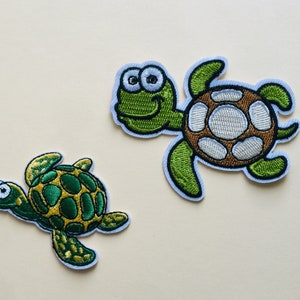 Turtle Sea Creature Animal Iron Sew On Full Embroidered Patch Appliqués Badge