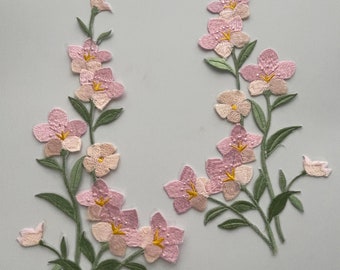 Mooie grote bloem opstrijkbare naai-op geborduurde patchapplicaties badge, bloemborduurwerk