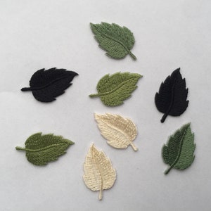 Set Of 2 Mini Leaves Small Leaf Iron On Sew On Flower Sew On Embroidered Patch Appliqués Badge