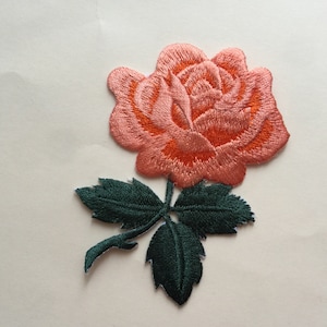 Rose flower Iron on Sew On Embroidered Patch Appliqués Badge