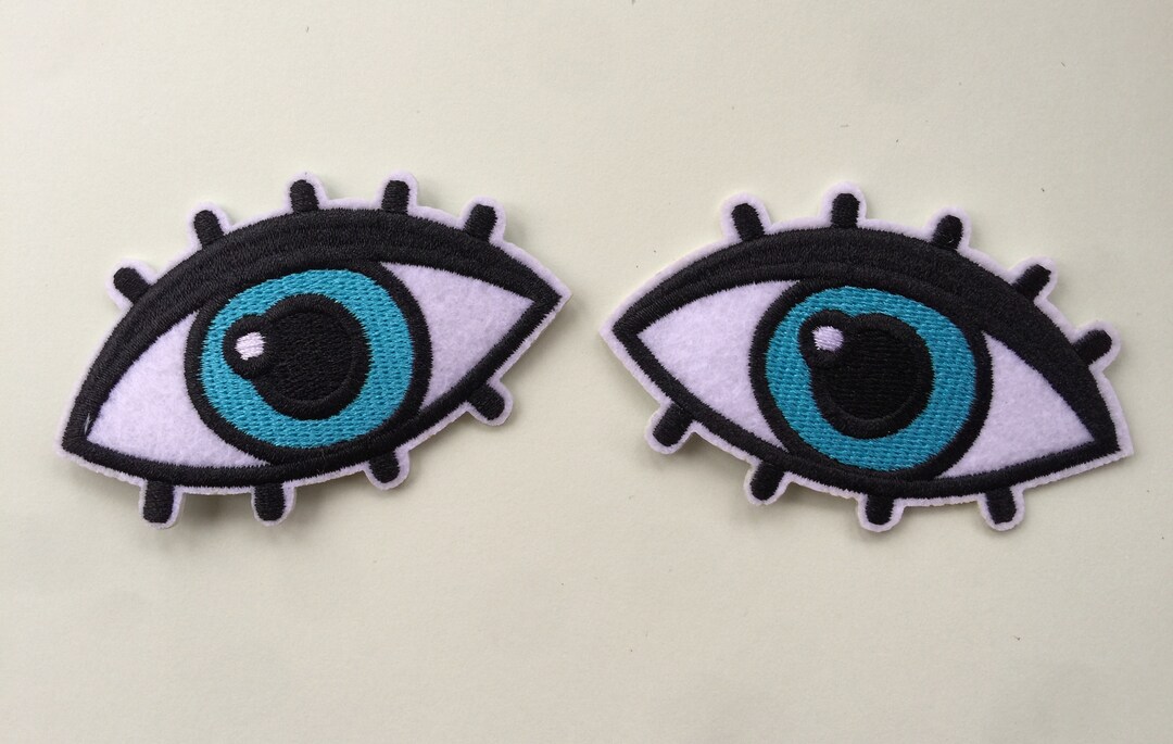 Set of 2 Eyes Iron/ Sew on Embroidered Patch Appliqués Badge - Etsy UK
