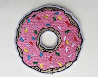 Insignia de apliques de parche bordado completo para coser con plancha de donuts grandes