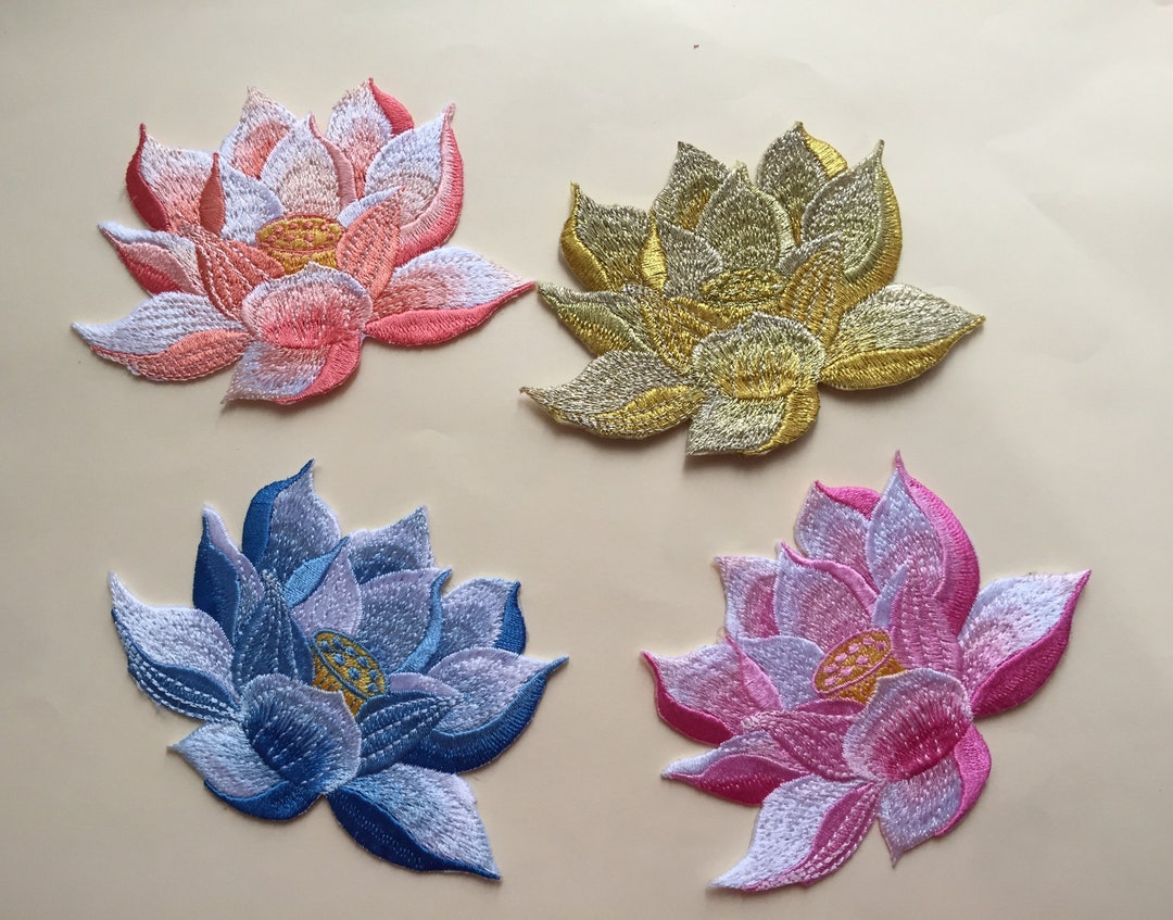 タグ付き LOTUS EMBROIDERY LINEN ONEPIECE Lotus Flower Embroidery Sewing | Lotus Flower Embroidery