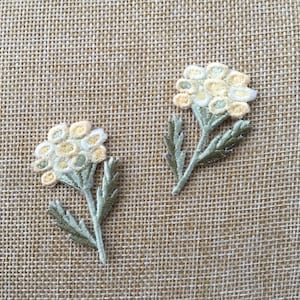 Set Of 2 Flower Iron On Patch Sew On Full Embroidered Patch Appliqués Badge
