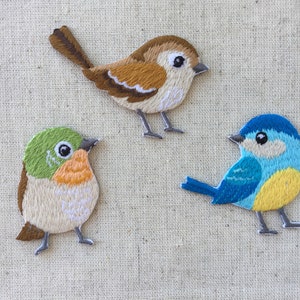 High Quality Little Bird Iron On Sew On Full Embroidered Patch Appliqués Badge image 1