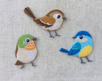 Bird with Pocketwatch Embroidery Applique Patch Sew Iron Badge Iron On