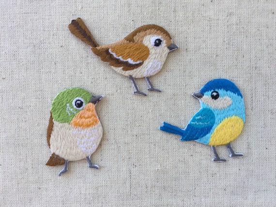 Iron On Orange Breasted Finch Bird Patch Iron On Orange Breasted Finch Bird Patch