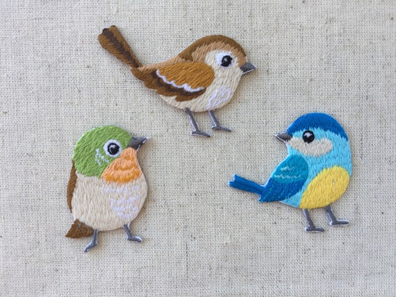 High Quality Little Bird Iron On Sew On Full Embroidered Patch Appliqués Badge