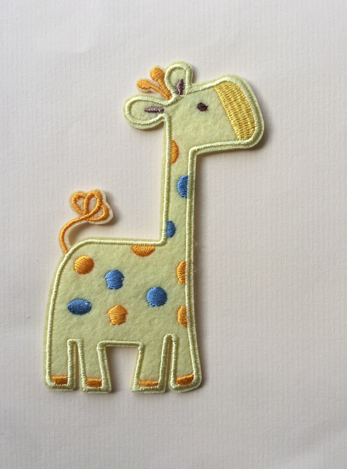Giraffe Applique Patch - Embroidered Wild Animal Zookeeper Badge 1-3/4\" (Iron On