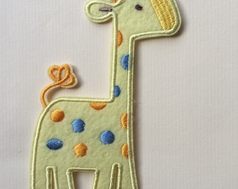 Yellow Giraffe Iron On Sew On Embroidered Patch Appliqués Badge