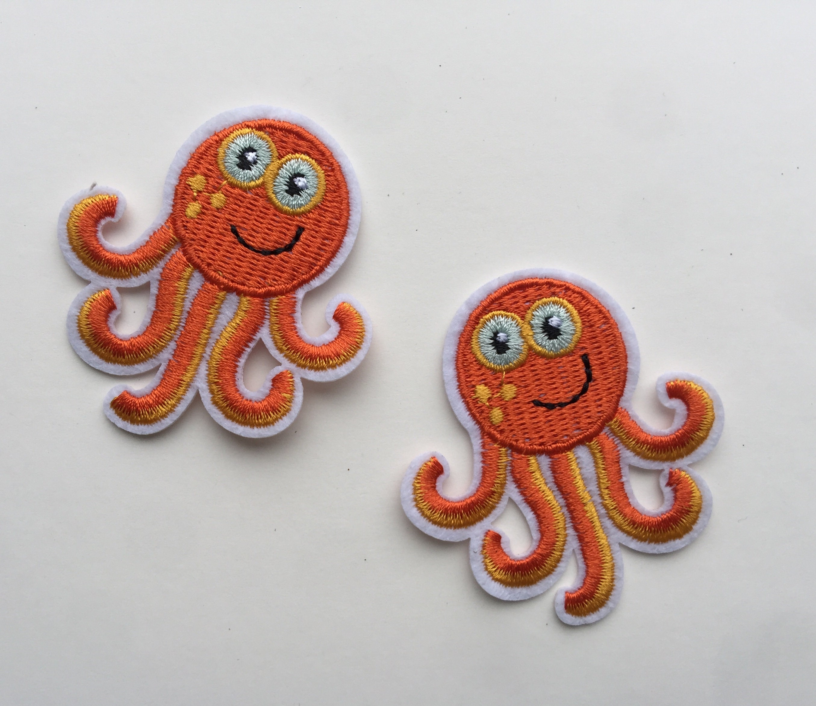 2 Octopus Iron-on Patches, Cute Octopuses to Iron On, Sea Creature