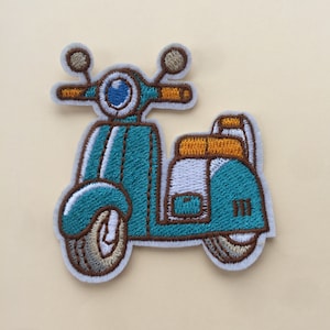 Mobility Scooter Bike Motorcycle Iron On Sew On Full Embroidered Patch Appliqués Badge