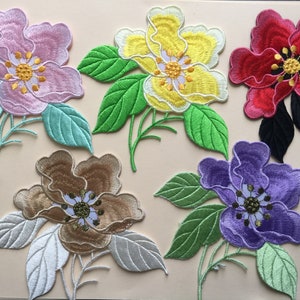 One Peony Flower Iron On  Sew On Embroidered Patch Appliqués Badge