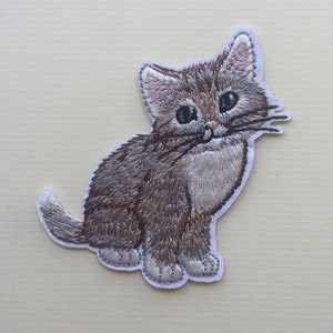 Cat Kitten Iron On Sew On Full Embroidered Patch Appliqués Badge