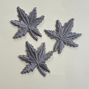 Set Of 3 Leaves Leaf Iron On Sew On Full Embroidered Patch Appliqués Badge