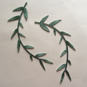 Weeping Willow leaves iron on Sew On Embroidered Patch Appliqués Badge