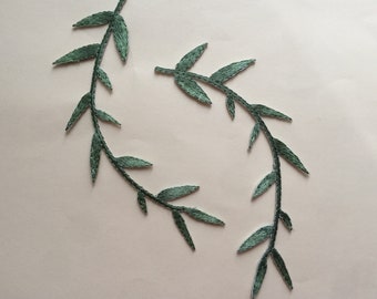 Treurwilgbladeren opstrijkbaar Badge geborduurde patch-appliqués