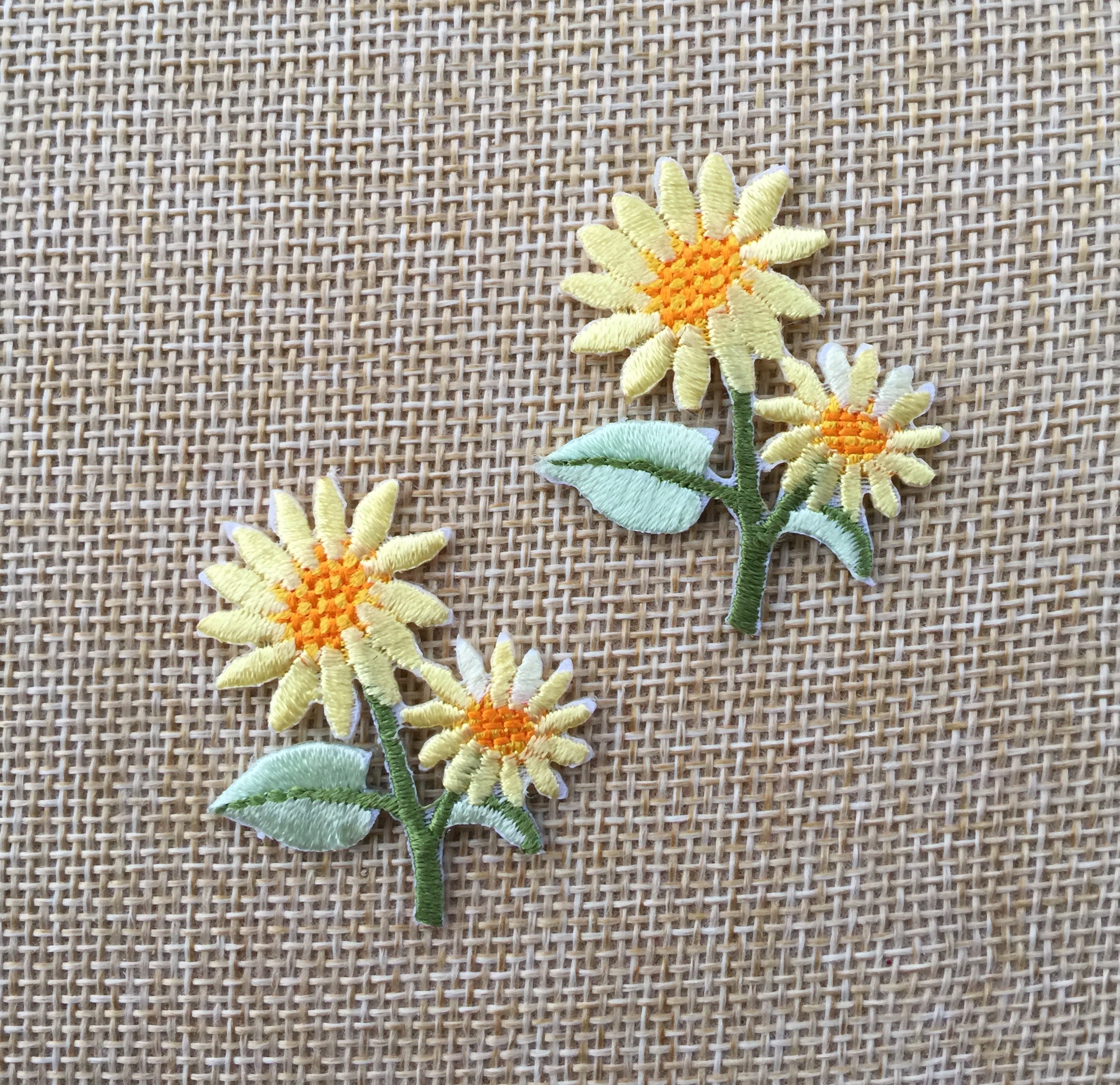 Set of 2 Chrysanthemums Iron / Sew on Full Embroidered Patch Etsy