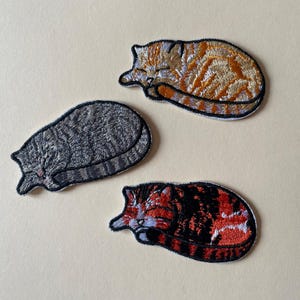 Sleeping Cat Iron on Sew On Full Embroidered Patch Appliqués Badge