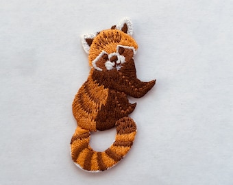 Red Panda Iron On Sew On Full Embroidered Patch Appliqués Badge Crafts