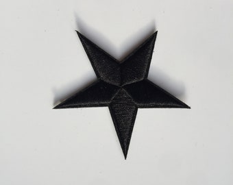 Black star fully embroidered iron on patch sew on patch