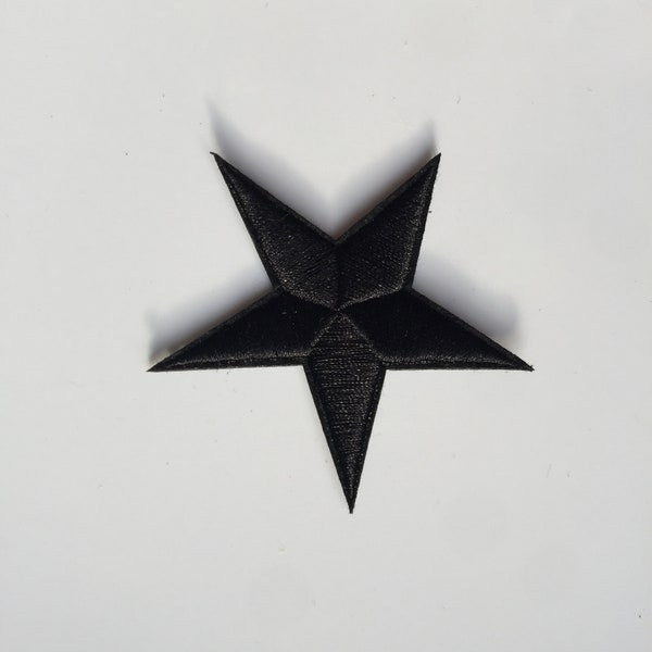 Black star fully embroidered iron on patch sew on patch