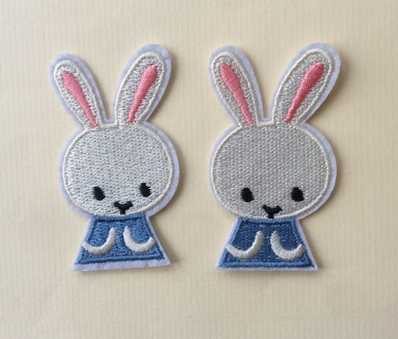 Aufnäher Hase / Kaninchen – 6,2 X 8,2 Cm, Zum Aufbügeln Oder Aufnähen, Bestickt