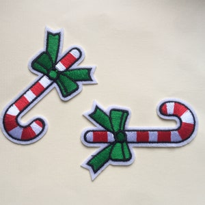 Christmas Lollipops candy cane Iron on Sew On Embroidered Patch Appliqués Badge