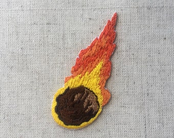 Fer boule de feu sur coudre sur patch brodé complet Appliqués Badge