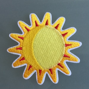Yellow Sun Iron On Sew On Full Embroidered Patch Appliqués Badge