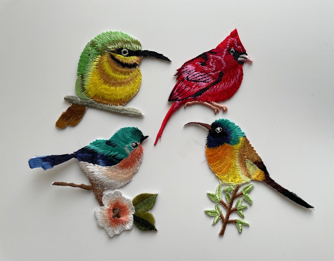 Birds Iron on Sew on Embroidered Patch Appliqués Badge Bird Patch - Etsy