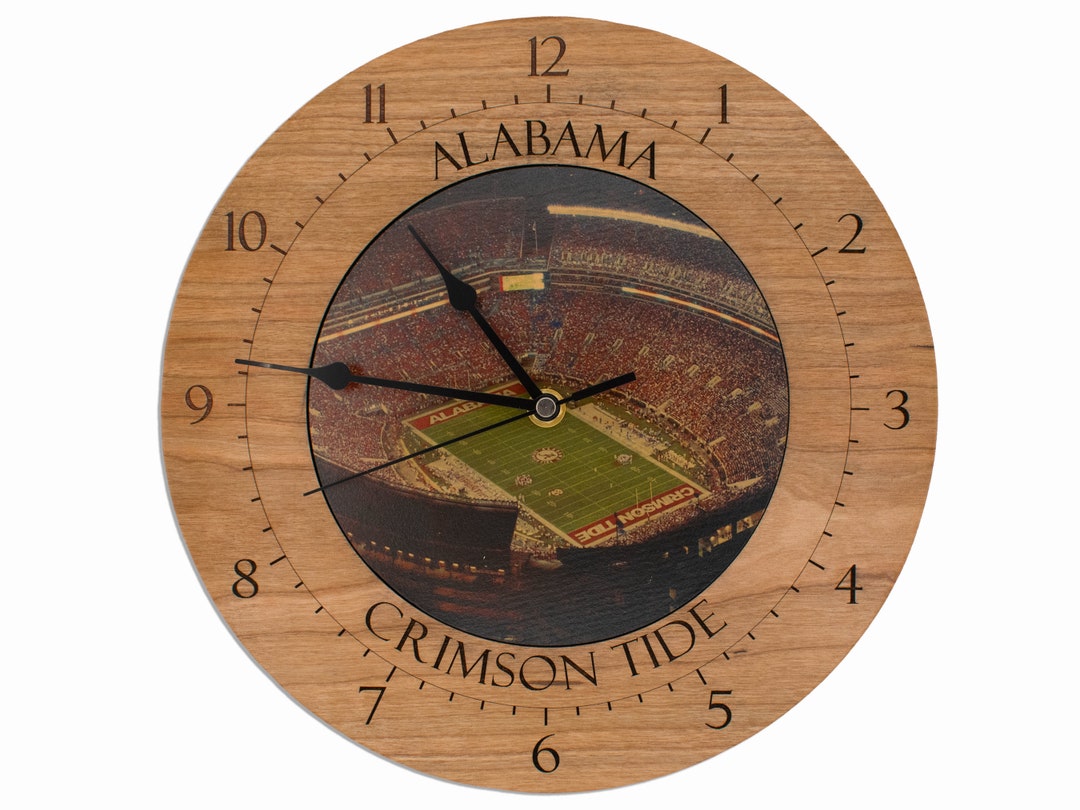 Wooden Wall Sports Wall Clock With Stadium Image. Baseball, Football ...