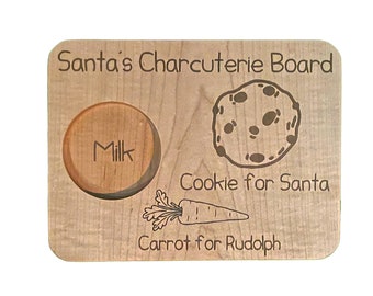 Santa's Charcuterie Board, Cookie Tray, Christmas Eve, Personalized Santa Treat Board