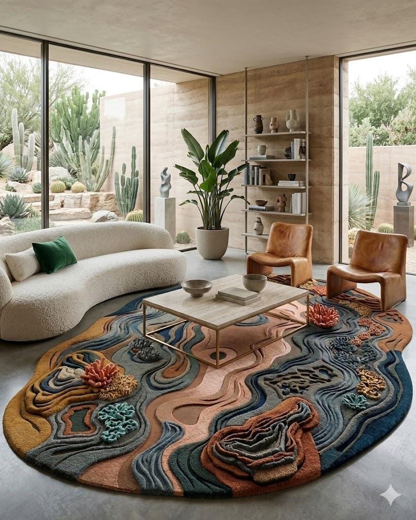 3docean Rugs Hand-tufted Coral Reef Rug – 3D Topographical Coastal Ocean Carpet - Etsy