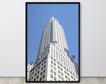NYC Chrysler building poster. New York wall art of a NYC skyscraper. An icon of the NYC Skyline.