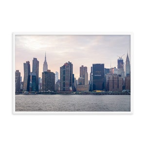 New York City skyline print. Classic wall art of Manhattan architecture.