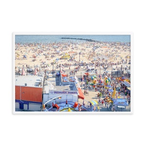 Coney Island Brooklyn poster. New York City beach and boardwalk summer print.