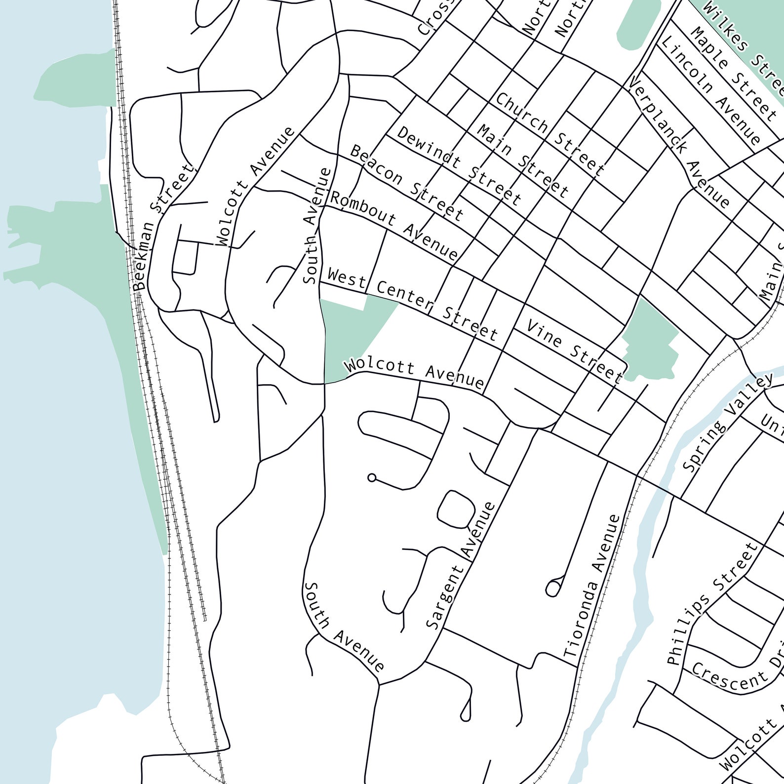 Beacon New York map art. Modern wall art of Beacon in the  Etsy