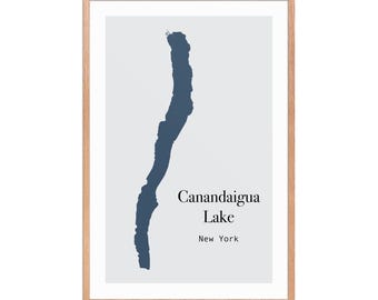 Canandaigua Lake Map Print: Modern Wall Art (Digital File)
