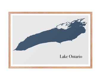 Lake Ontario Map Print: Great Lakes Minimalist Wall Art (Digital File)