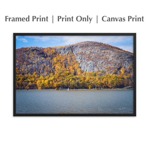 Hudson Valley mountain wall art. Scenic New York photo of Storm King Mountain.