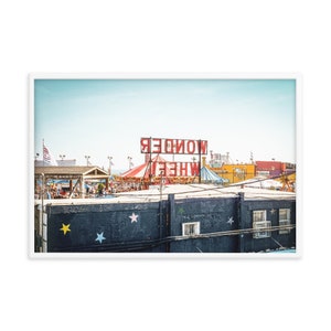 Coney Island poster. NYC boardwalk and summer print of Brooklyn New York.
