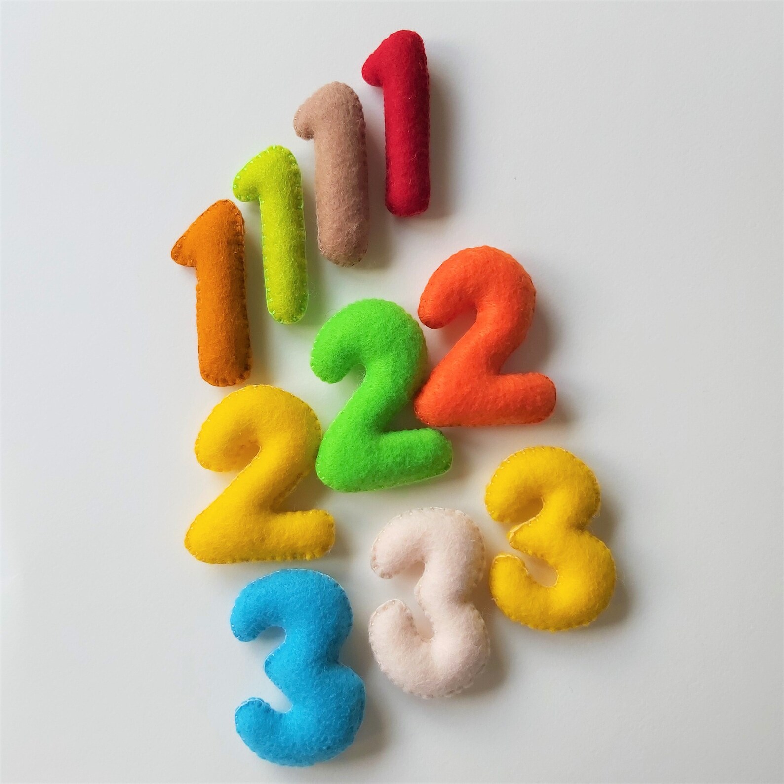 Felt Number Set, Stuffed Number Set, Number Play Set, Felt Numbers
