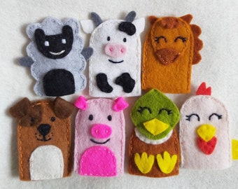 Old MacDonald Had a Farm ! finger puppets [wool felt] nursery rhyme