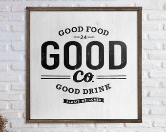 Good Company | Hand painted wood sign | modern Farmhouse, Wall decor, (kitchen, living room, dining room), vintage inspired