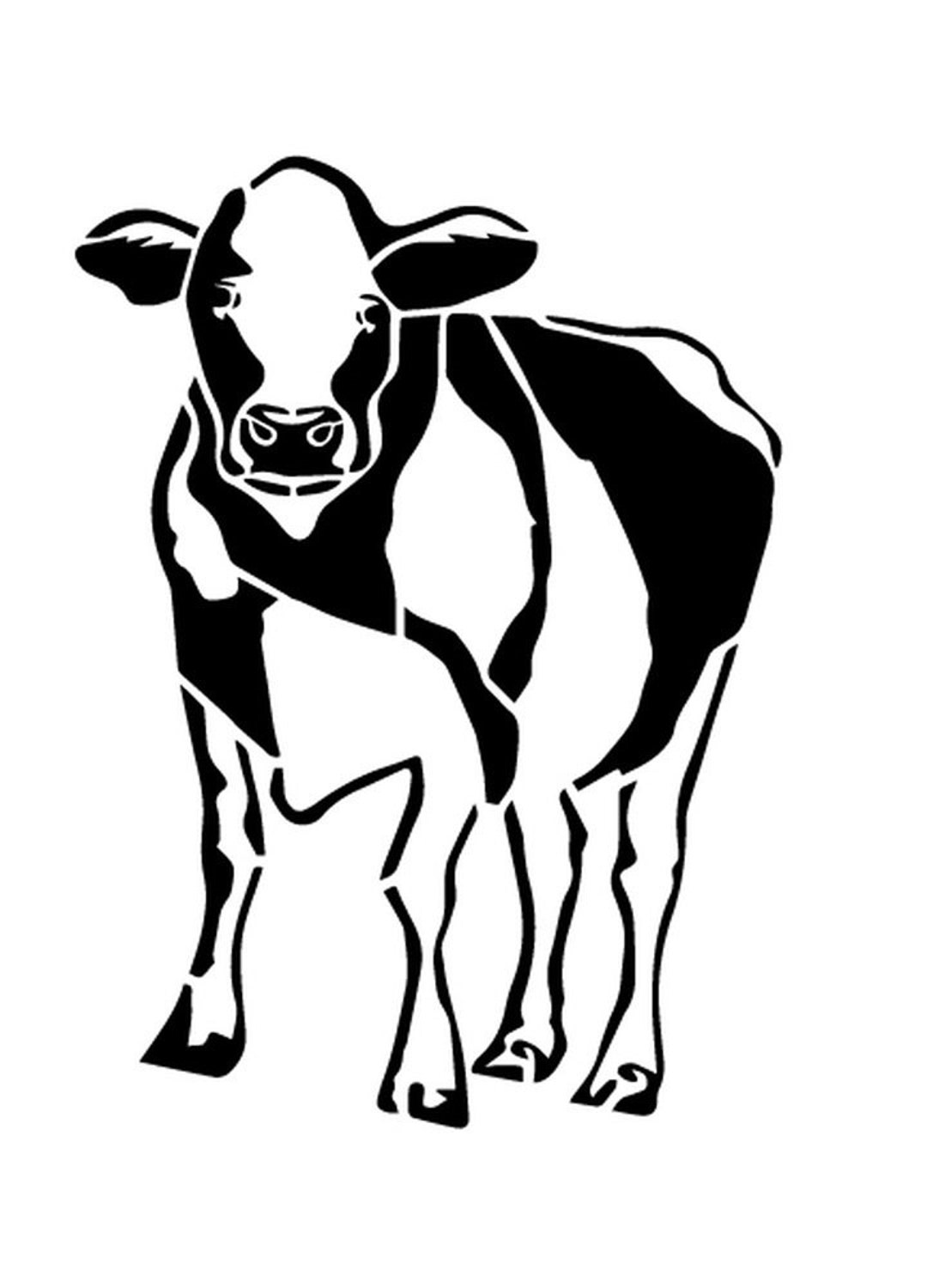 Detailed Cow Stencil Farmhouse Stencils